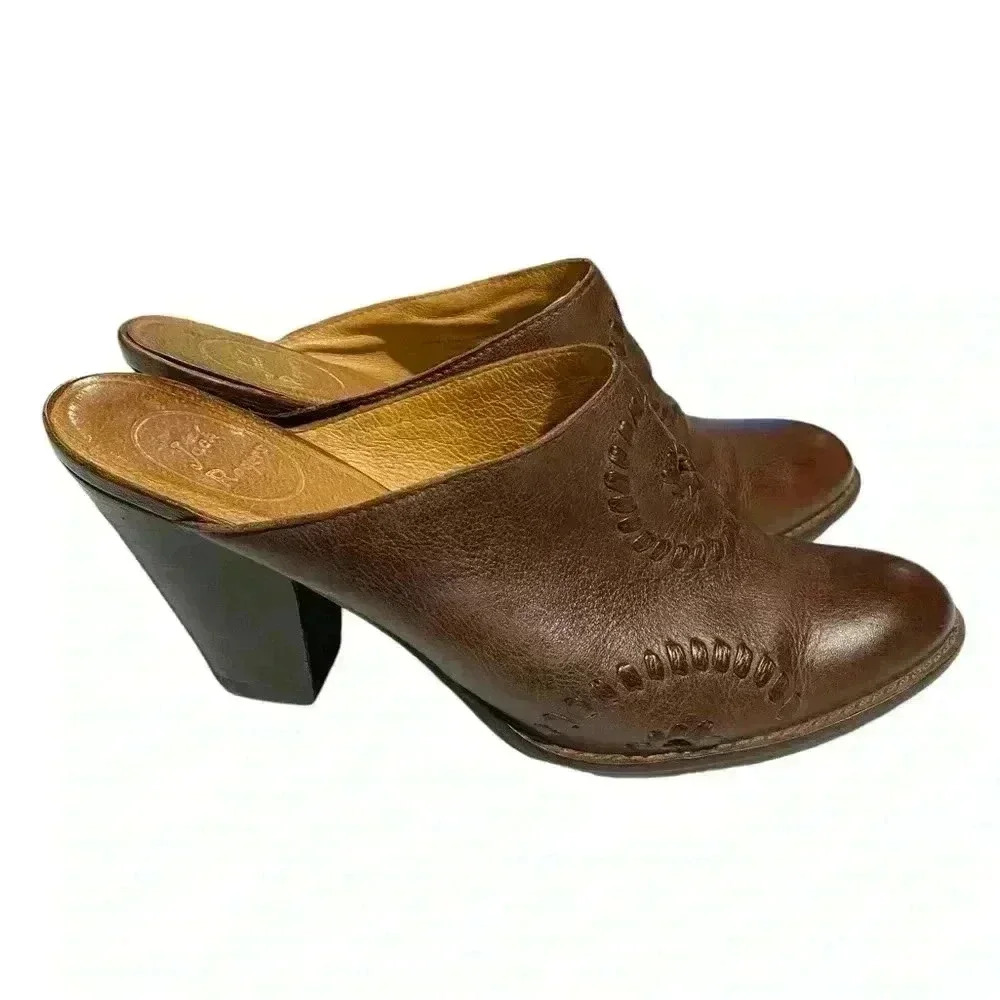 Jack Rogers Brown Leather Mules Size 10